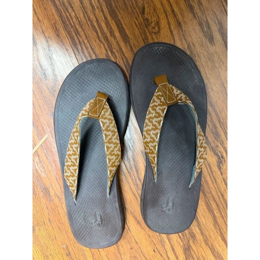 Chaco EcoTread Flip Flops Men’s Size 10 Brown Jacquard Luvseat Comfort Sandals
